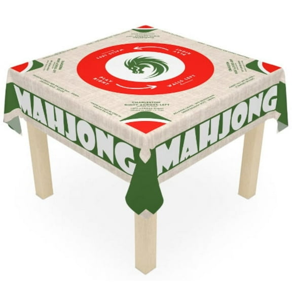 Mah jongg board with Rules, Instructions on tablecloth, size 55.1" by 55.1" easy for beginners that are new to playing Mahjong, Mah Jong