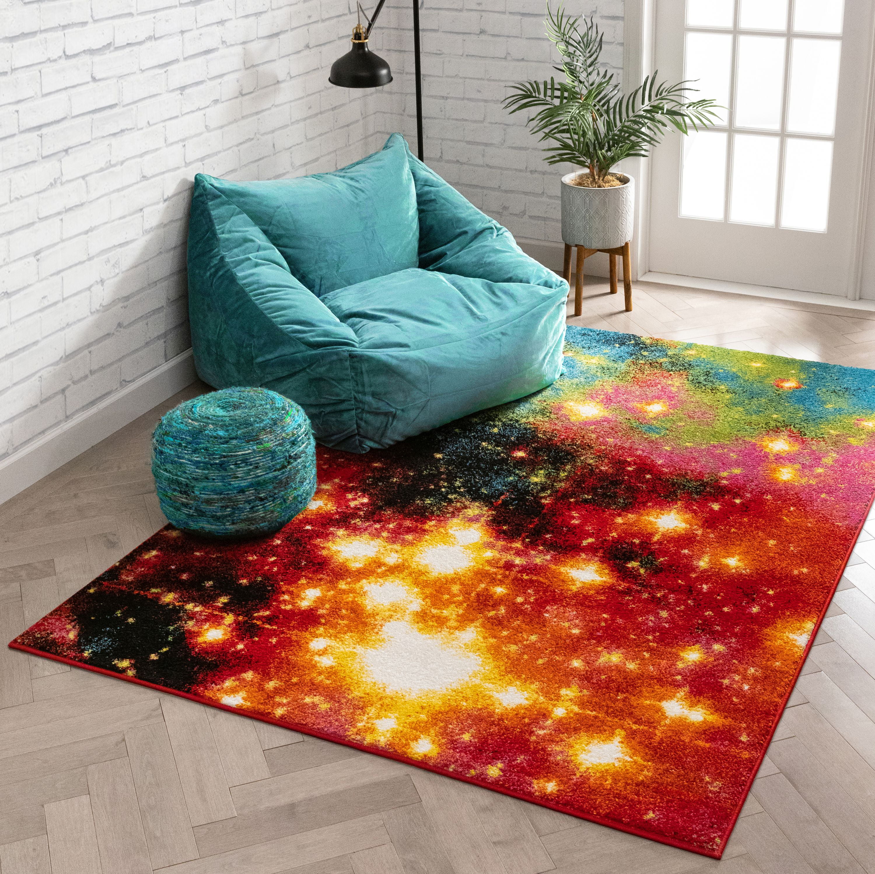 Well Woven Viva Destiny Multi Color, 8 215 10 Teal And Orange Area Rugs