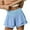Light Blue, variant on Womens High Elastic Waisted Sport Shorts Ruffle Tiered Running Workout Tennis Shorts With Build In Shorts White