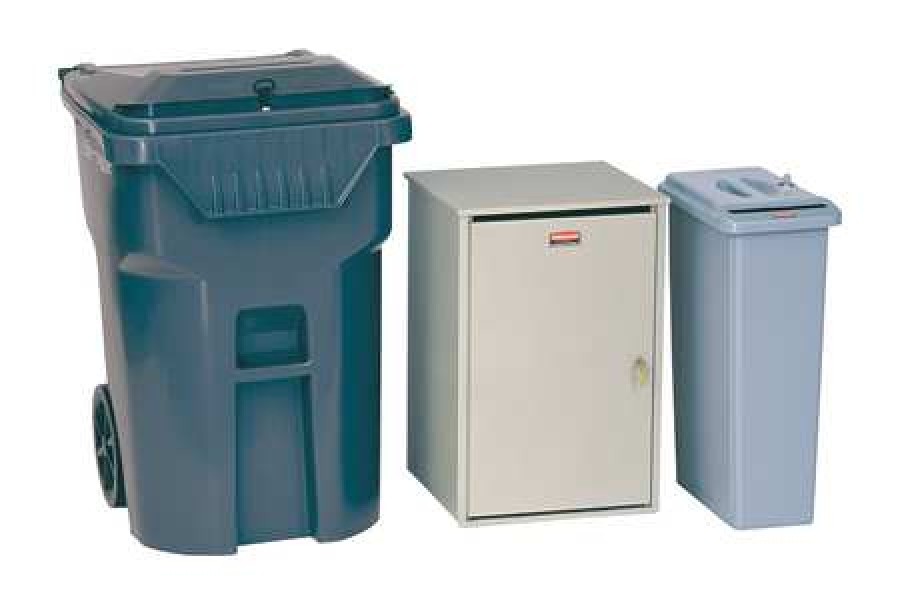 RUBBERMAID FG9W1500LGRAY 23 gal. Plastic Rectangular Confidential Waste Container , Gray