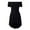Black, variant on Plus Size Off The Shoulder Dress For Women Short Sleeve High Low Hem Skater Party Gown