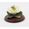 thumbnail image 2 of Ceramic Magnolia Flower with Butterfly on Wooden Base, 2 of 5
