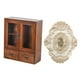 thumbnail image 3 of Armario de almacenamiento de madera, organizador de escritorio portátil, armario clásico de madera para mesa Puerta doble de 3 rejillas, 3 of 9