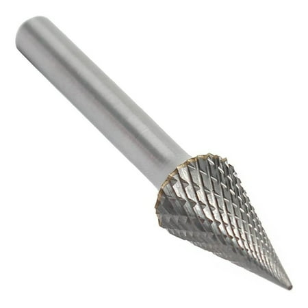 

Tungsten Carbide Pointed Cone Shape Double Cut Burrs File 70X12mm with 1/4 inch Dia