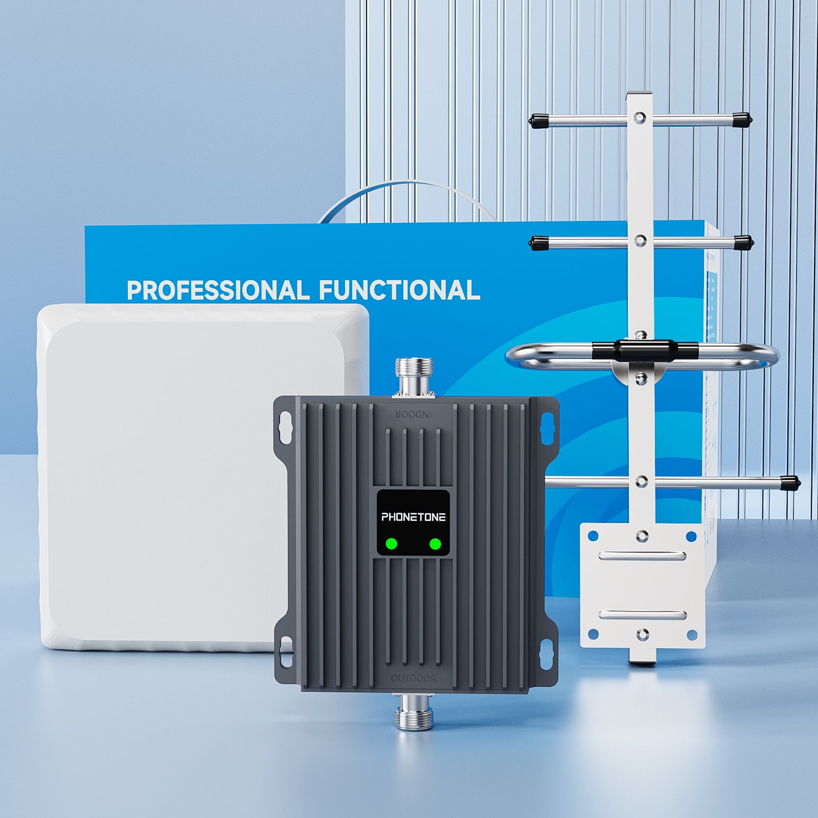 Phonetone Cell Phone Booster for Home, Support Band 12 13 17, Boost 5G/4G Signal ,4500sq ft, High Gain Directional Antennas, FCC Approved
