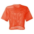 thumbnail image 4 of Ediodpoh Women's Fashion Sexy Mesh Covering Smock Solid Color Short Sleeved T Shirt T Shirts for Women Red XS, 4 of 4