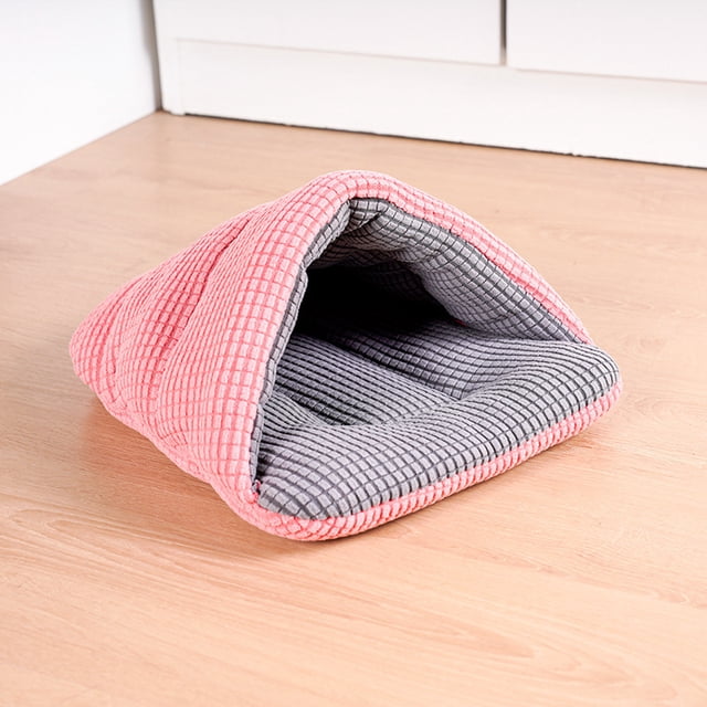 LEEYNEER Soft & Cozy Pet Bed - Semi-Enclosed Hideout Nest with Slipper Design Plush Polyester Fiber for Cats Hamsters Rabbits - No Assembly Needed Durable & Easy-Clean Small Animal Sh