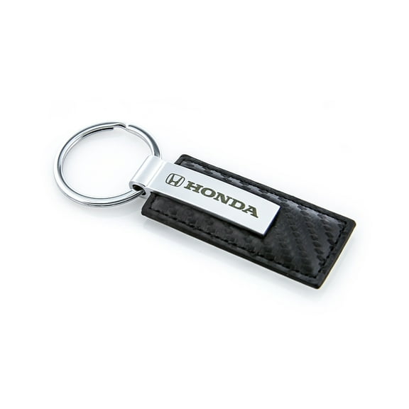 Honda wordmark Black Carbon Fiber Leather Keychain