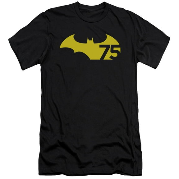 Batman 75 Logo 2 S/S Adult 30/1 T-Shirt Black