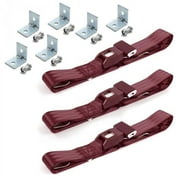 Standard 2 Point Burgundy Lap Bench Seat Belt Kit with Bracketry for Ford Falcon 1964-1965 - 3 Belts