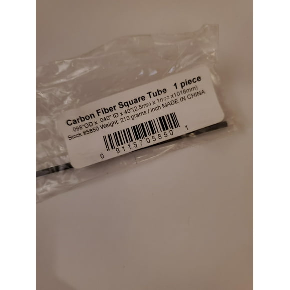 Midwest Products 5850 Carbon Fiber Square Tubes, 0.098 by 0.040-Inch
