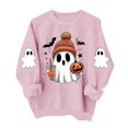 thumbnail image 2 of VKOYWKM Fall Halloween Sweatshirts for Women Ghost Graphic Sweatshirts Oversized Long Sleeve Crew Neck Pullover Holiday Party Sweatshirt, 2 of 6