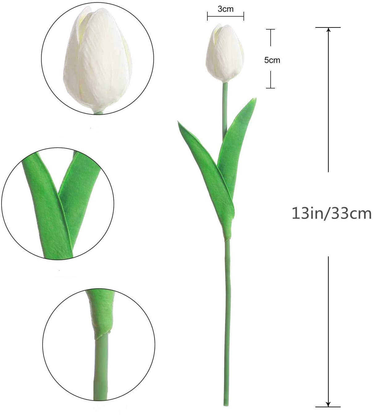 Latex Tulips Real Touch Pink Artificial Flowers Fake Tulips Arrangement Bouquet for Home Office Wedding Decor (Pink)