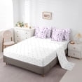thumbnail image 5 of Manfei Cute Polka Dots 7pcs Bedding Comforter Set,Geometric Circular Pattern Queen Bedding Sets,Purple White Queen Sheet Sets For Girls Kids,Breathable Home Decor Reversible, 5 of 8