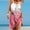 *Hot Pink, variant on U Women's Hawaiian Print V Neck Spaghetti Strap Cover Up Maxi Dress,Casual Beach Vacation Dress Yellow,Womens Plus M