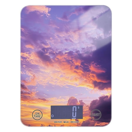 

Purple and Orange Setting Sun Food Scale Digital Kitchen Scale Waterproof Grams Ounces lbs for For Baking and Cooking