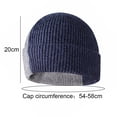 thumbnail image 2 of Hat for Women Men Winter Hat Womens Cuffed Beanies Cap Warm Hats - Tibetan blue+gray, 2 of 5