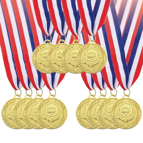 WLGJL 12 Pieces Gold Medals for Awards,1st Winner Medals for Sports, Competitions, Party, Olympic Style