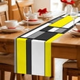 thumbnail image 5 of Modern Geometric Yellow Black Table Runner 90 Inches, Abstract Minimalist Blocks Bed Runner Dresser Scarves Tabletop for Indoor Outdoor Parties/Ceremony/Banquet, 13" x 90", 5 of 9