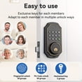 thumbnail image 3 of HLONK Fingerprint Smart Deadbolt Lock with Voice Prompt  Oil Rubbed Bronze - Fingerprint  PIN Code  One-Time Code  2 Mechanical Keys  Auto Lock Enable/Disable  Easy Installation, 3 of 6
