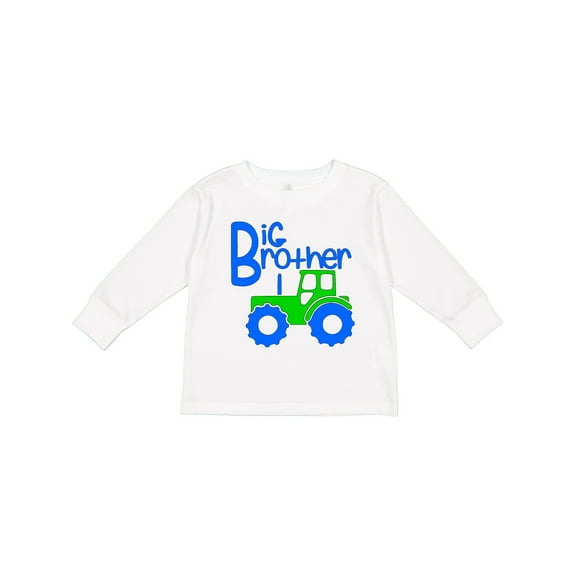 Inktastic Big Brother Tractor Boys Long Sleeve Toddler T-Shirt