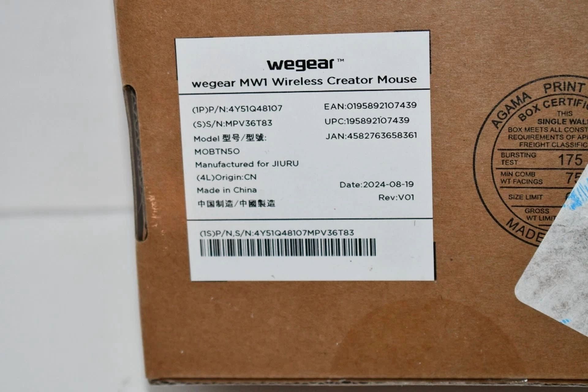 CRESTIN- Wegear Bluetooth Mouse, Ergonomic Wireless Mouse, 2 In 1 Bt 5.0 And 2.4Ghz, Nwt