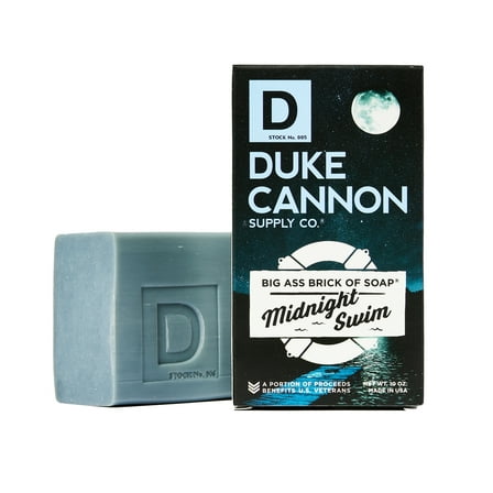 Duke Cannon Big Ass Brick of Soap® for Men, Midnight Swim, 10 oz Bar Soap