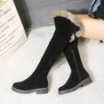 thumbnail image 4 of SACFOF Women's Winter Over The Knee Boots Fur Lined Thigh High Low Heel Faux Suede Combat Boots Riding Winter Snow Boots, 4 of 6