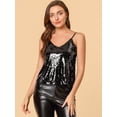 thumbnail image 4 of Camisola Brillante Con Lentejuelas Del Día De San Patricio Para Mujer Club Party Sparkle Cami Top Negro M, 4 of 6