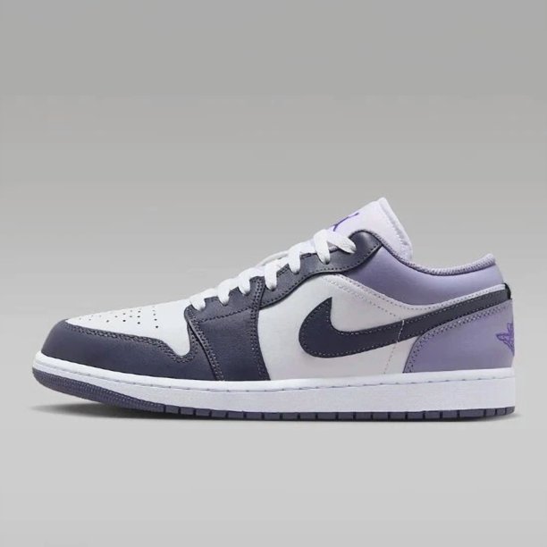 N I-K-E A i r-Jor-dan 1 Low 'White/Purple' (553558-145) Expeditedship