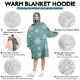 thumbnail image 5 of Wearable Oversized Blanket,Blue Christmas Snowflake and Star Pattern Wearable Blanket Hoodie for Adults,Cozy Hooded Blankets with Super Pockets,Super Warm Fuzzy Pullover for Women & Men, 5 of 6