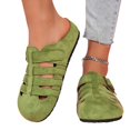thumbnail image 4 of Buckle Strap Slide Sandals, Women's Cork Footbed Clogs Mules, Vintage Suede Leather Closed Toe Slide Sandals, Adjustable Buckle Slip-On Slippers for Summer Outdoor Indoor, Green US-5.5/EU-36, 4 of 7