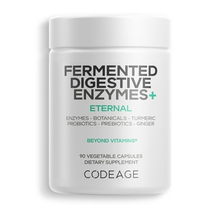 Codeage Fermented Digestive Enzymes, Probiotics, Prebiotics, Amylase, Lipase, Lactase, 3-Month Supply, 90 ct