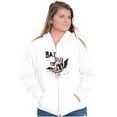 thumbnail image 3 of Halloween Bat Out of Hell Spooky Unisex Fleece Graphic Zip Up Hoodie Brisco Brands 5X, 3 of 5