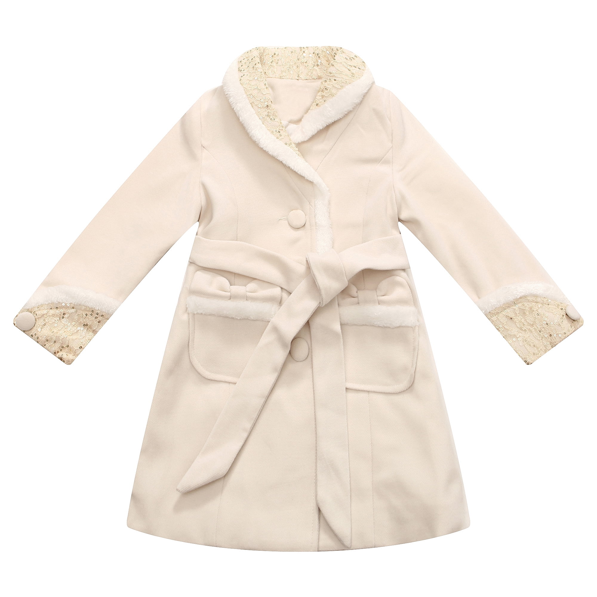 Richie House Girls' Jacket with Bead Embroidery Collar RH1465