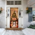 thumbnail image 5 of Christmas Door Cover, Stretch Fabric Front Entry Decoration, Reusable Elastic Door Wrap for Holiday Parties, Home Entryways and Seasonal Indoor Decorating, 5 of 5