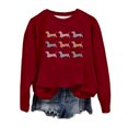 thumbnail image 1 of WEAIXIMIUNG Chandail en Molleton Rouge pour Femmes Imprimé Col Rond Tendance Automne/hiver Haut Décontracté, 1 of 2