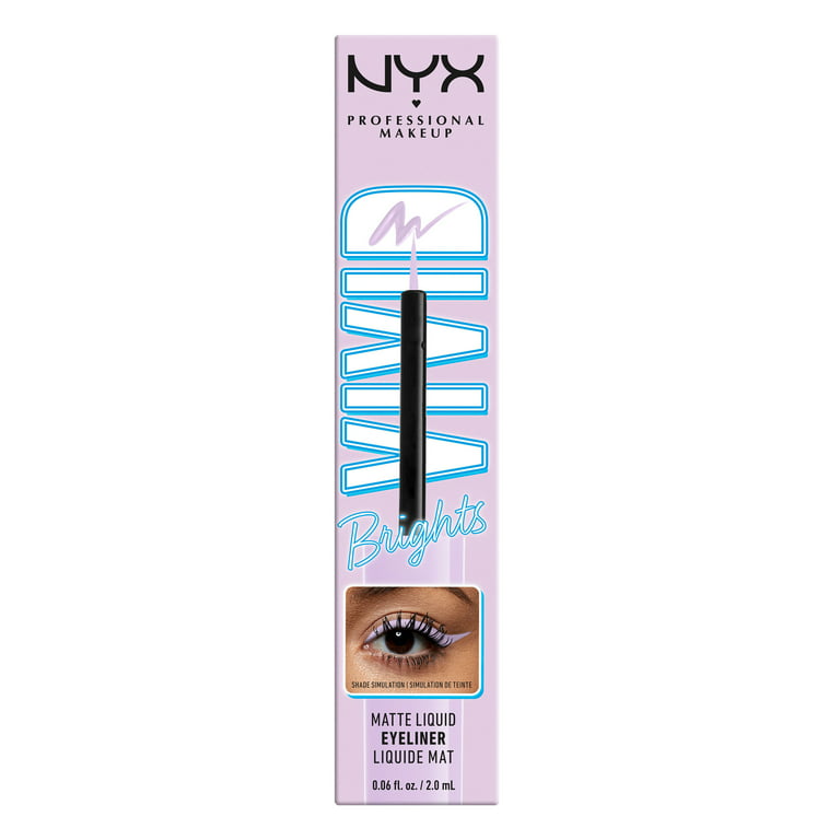 NYX Professional Makeup Vivid Brights Liquid Liner, Smear-Resistant Eyeliner,  Lilac Link