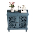 thumbnail image 3 of Spaco Vintage Floral Carved Accent Cabinet, 2-Door Display Storage Sideboard with Adjustable Shelf & Sturdy Wood Legs, Blue, 3 of 7
