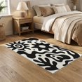 thumbnail image 2 of ODIKA 5'x7' Washable Area Rug Black White Abstract Swirls and Stars Design Contrast with Artistic Star Wave for Guest Room, Lounge, Apartment, Non-Slip Low Profile, Stain Resistant, 2 of 7