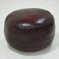 thumbnail image 2 of BBH Homes Black Round Leather Pouf Ottoman Handmade Recycled Cotton Fill BBBACPF0012, 2 of 8