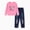 Hot Pink, variant on PatPat Girls Fashion Outfit Set Graphic Print Top Ripped Denim Jeans Pants 2 Piece Kids Long Sleeve Clothes Size 4-12 Years