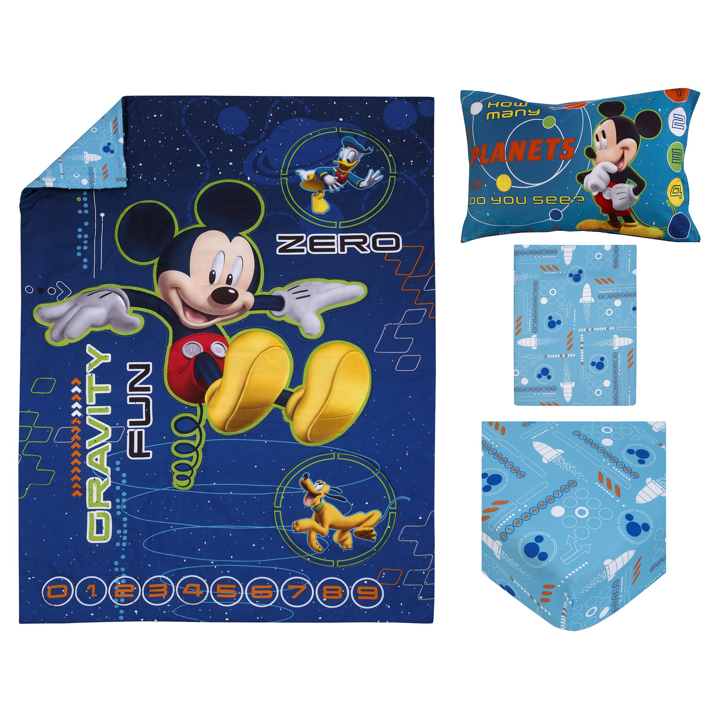 Disney Mickey Mouse Zero Gravity Toddler Bedding Set, Blue, 4-Piece - image 3 of 10