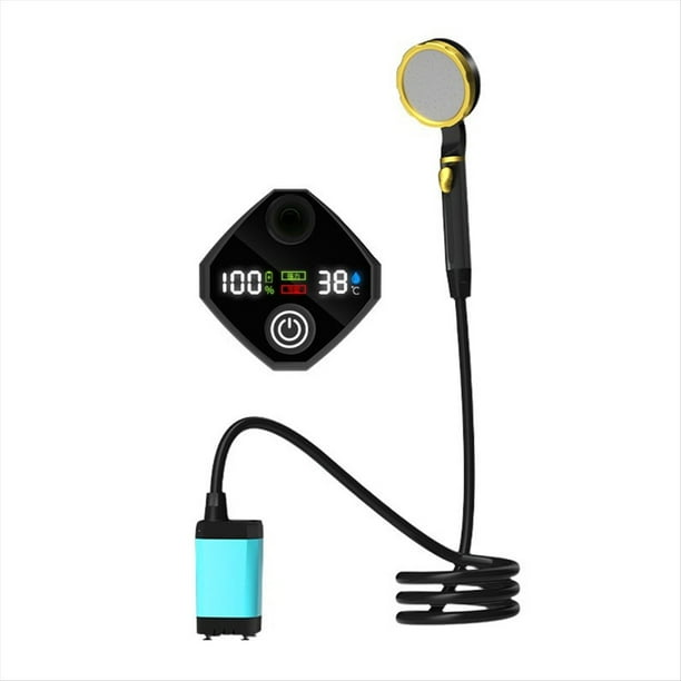 Bomba de Ducha Portátil de 7800mah Bomba de Ducha Eléctrica Recargable con Pantalla Digital Inteligente Azul
