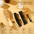 thumbnail image 2 of Set de cepillos y peines BFWood Bamboo para mujeres y hombres, 2 of 8