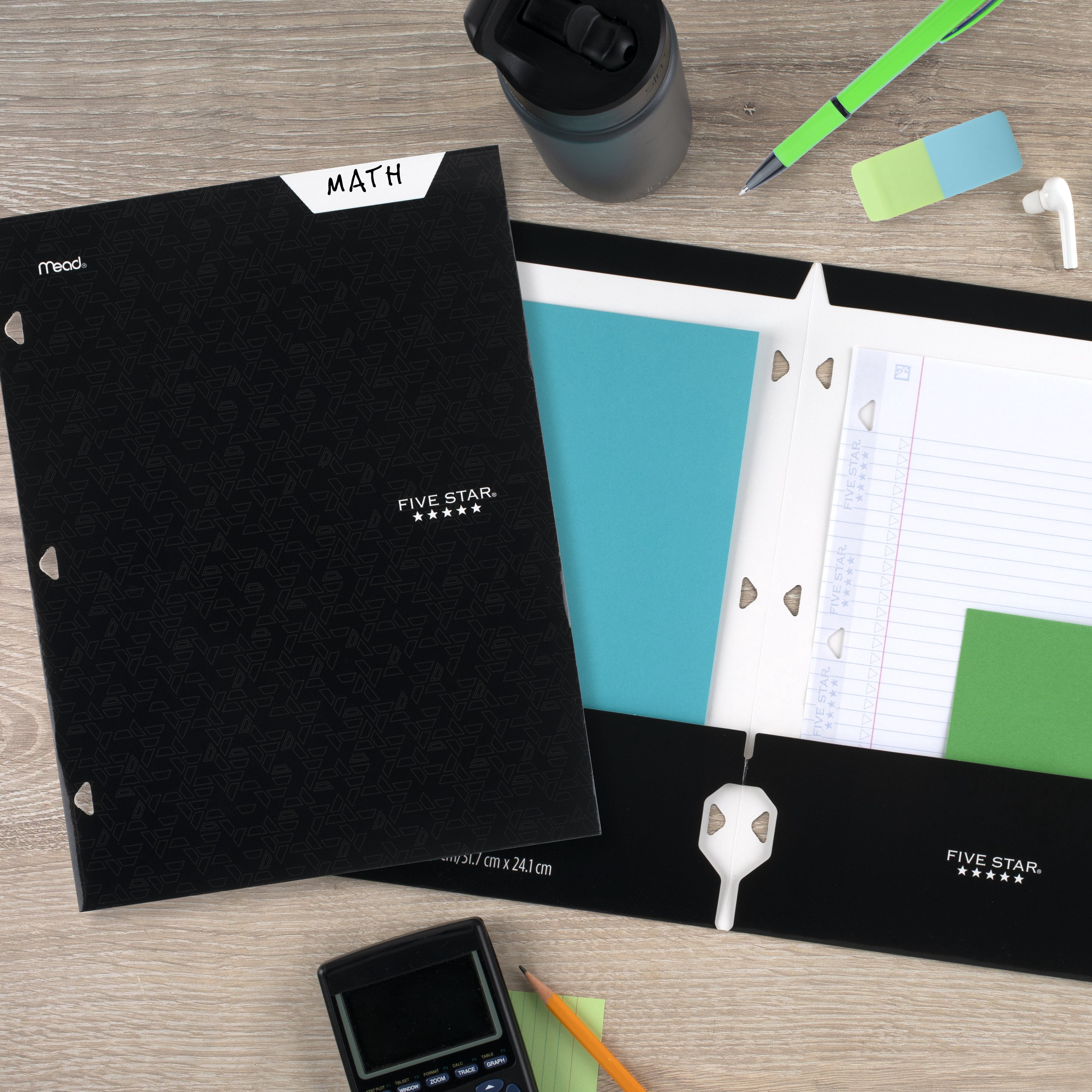 Five Star 4-Pocket Paper Folder, Black