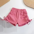 thumbnail image 5 of Mercatoo Toddler Baby Girls Summer Solid Color Shorts Bow Elastic Short Pant Kids Outdoor Casual Fashionable Shorts, 5 of 5