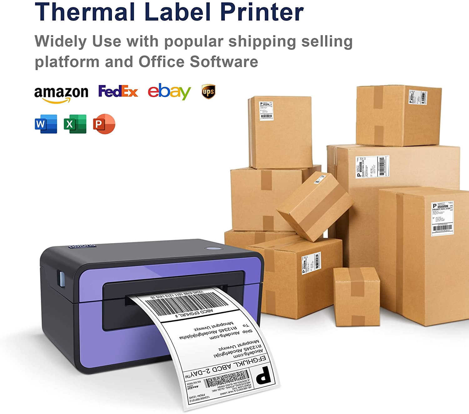 Thermal Direct Labels, Pack of 6000 Fan-Fold 4x6 Shipping Label with Perforation, FanFold 4”x6” Labels, Compatible with Zebra & Most Printer, Strong Adhesive, Clear Print, UPS Certified