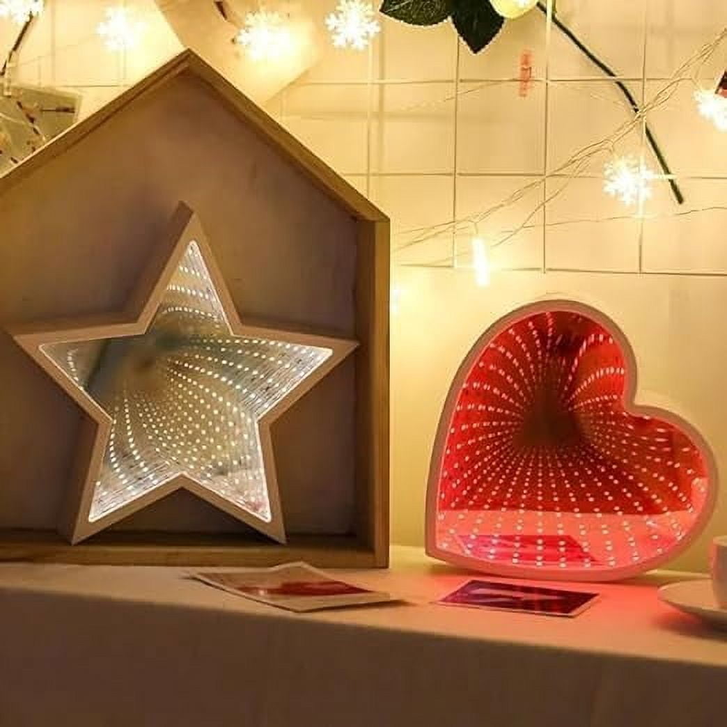 Huiyi 3D Mirror Night Light, Tunnel Light 3D Mirror Light,Infinity Mirror Tunnel Light, LED Mirror Tunnel Night Light for Bedroom/Party/Home Decor
