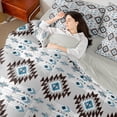 thumbnail image 4 of Manfei Tribal Aztec Bedding Comforter Set 7-Piece for Adult, Vintage Bohemian Style King Bedding Sets, Hippie Geometric Reversible Bed Sheets, Lightweight Room Decor, 4 of 7